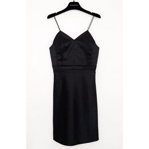 VALENTINE  BALENCIAGA - LBD Little Black GLOSSY SATINE Sweetheart dress NEW NWOT